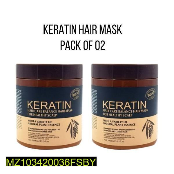 Keratin Hair Mask for All Hair Types - Frizz Control & Shine