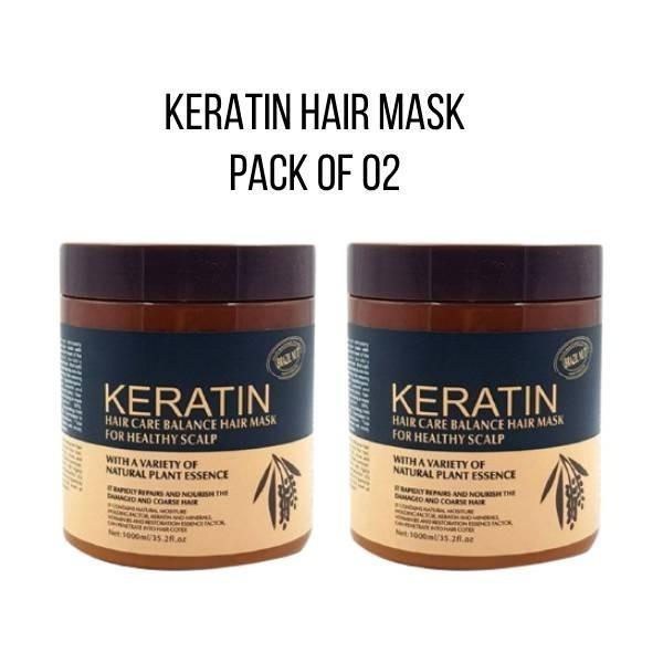 Keratin Hair Mask for All Hair Types - Frizz Control & Shine