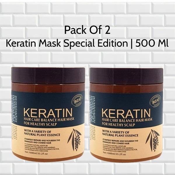 Keratin Hair Mask Pack of 2 500ml Natural Plant Essence