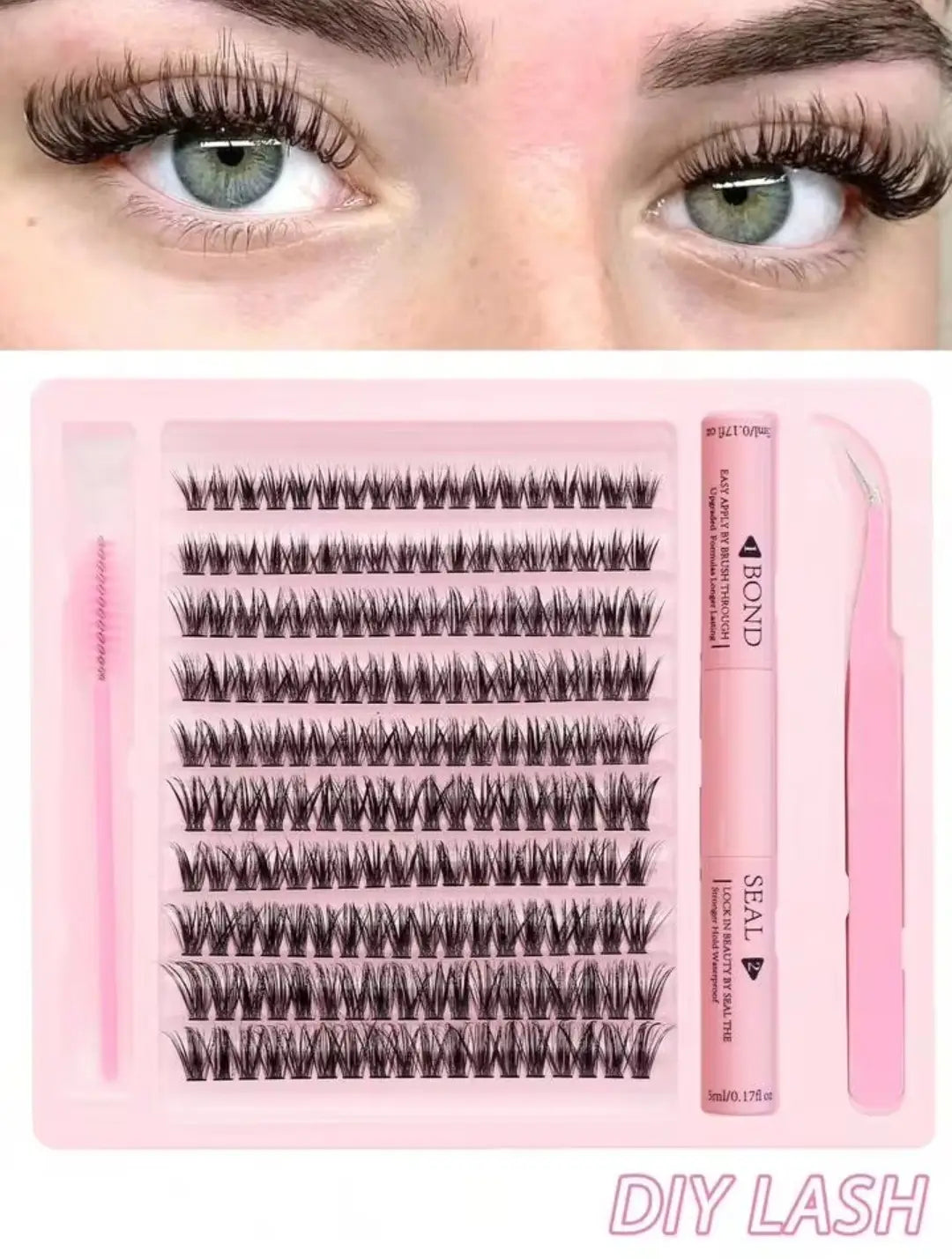 3 In 1 Eyelash Kit With Glue & Applicator, (Light weight Thin Eyelashes), 1 Pack