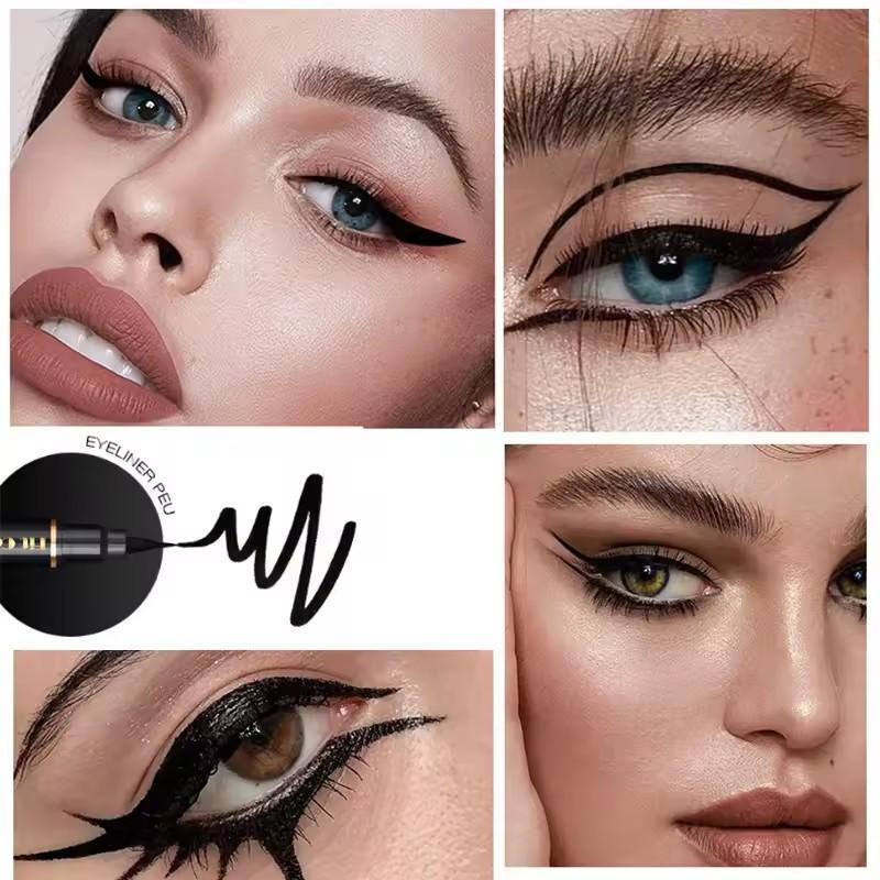 Waterproof Eyeliner Set Black Dual Tip Long Lasting