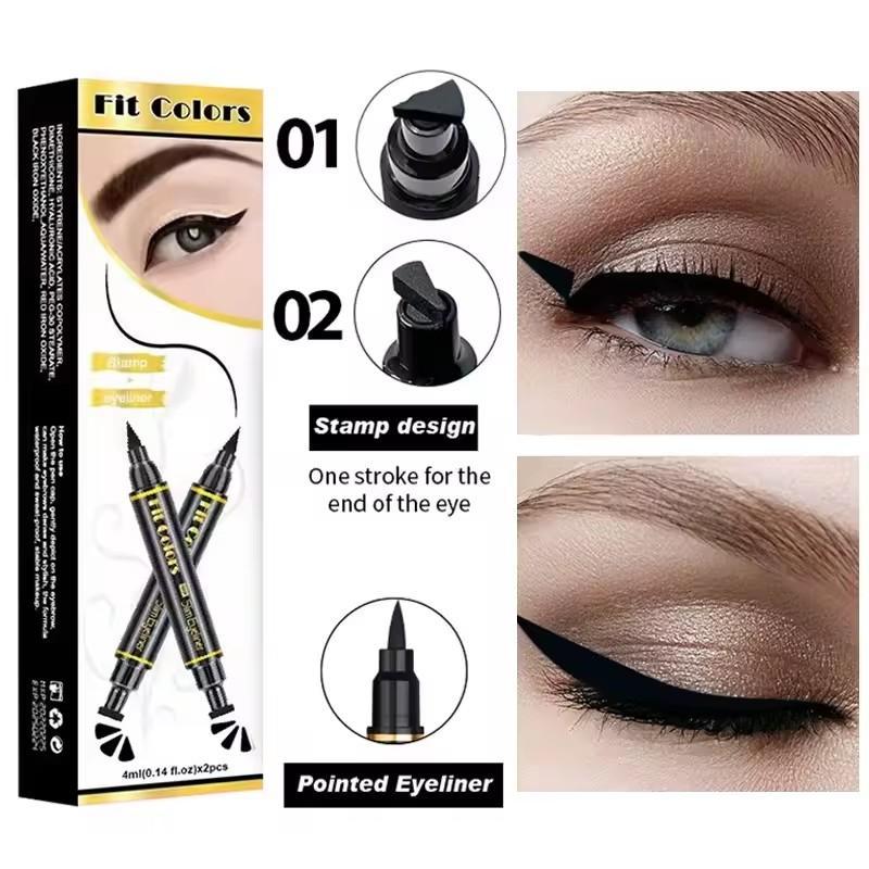Waterproof Eyeliner Set Black Dual Tip Long Lasting