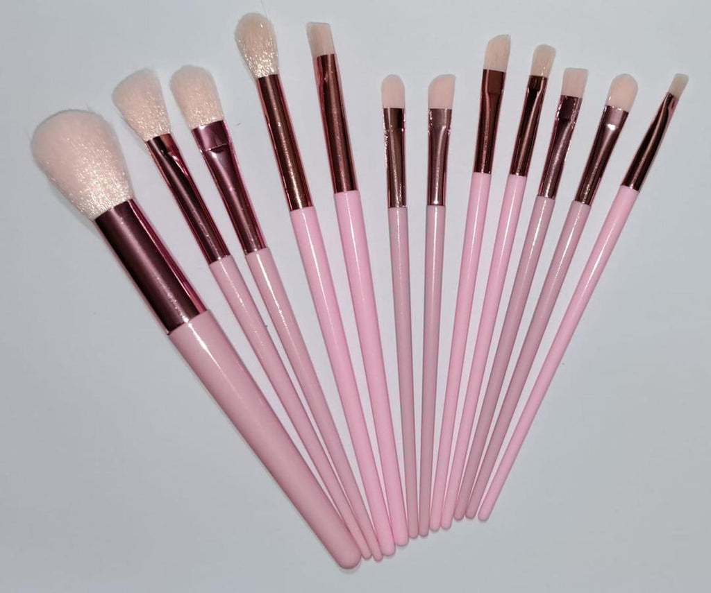 Reusable Pink Makeup Brushes for Blush, Contour, Masks