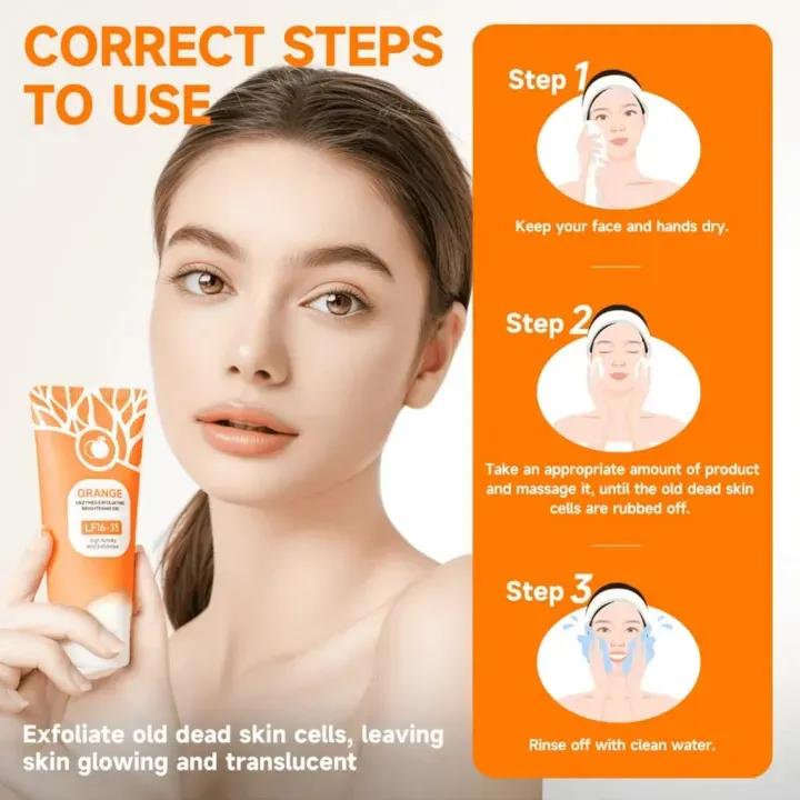 Orange Enzyme Exfoliating Gel for Brightening Skin Tone
