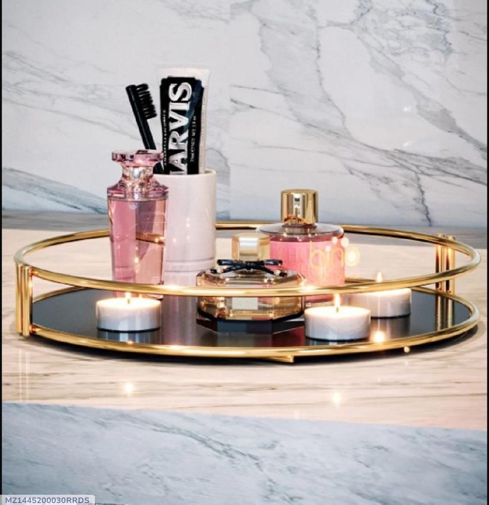 Stylish Gold Metal Bathroom Storage Rack Double Tier
