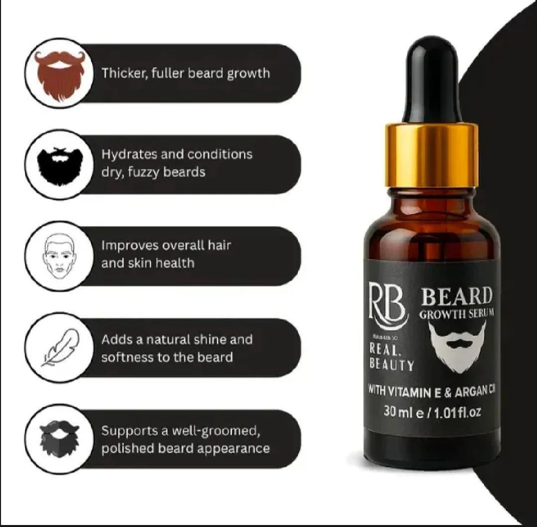 Beard Growth Serum 30ml with Vitamin E & Argan Oil