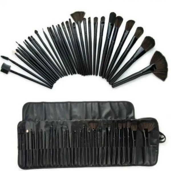 32-Piece Blending Brush Set ABS Black Travel Case