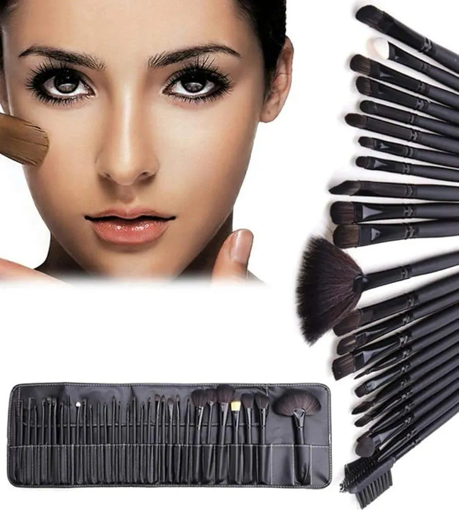 32-Piece Blending Brush Set ABS Black Travel Case