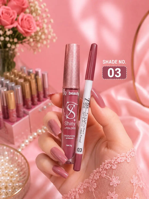 2 in 1 3Q Beauty Shinny LipGloss & Lipliner