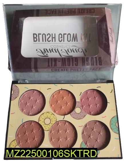 Blusher Highlighter Kit 6 Shades Long Lasting Glow