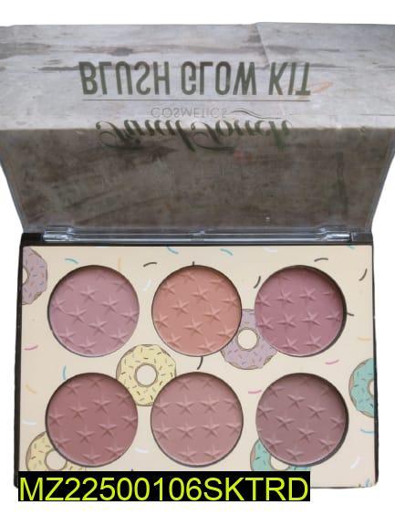 Blusher Highlighter Kit 6 Shades Long Lasting Glow
