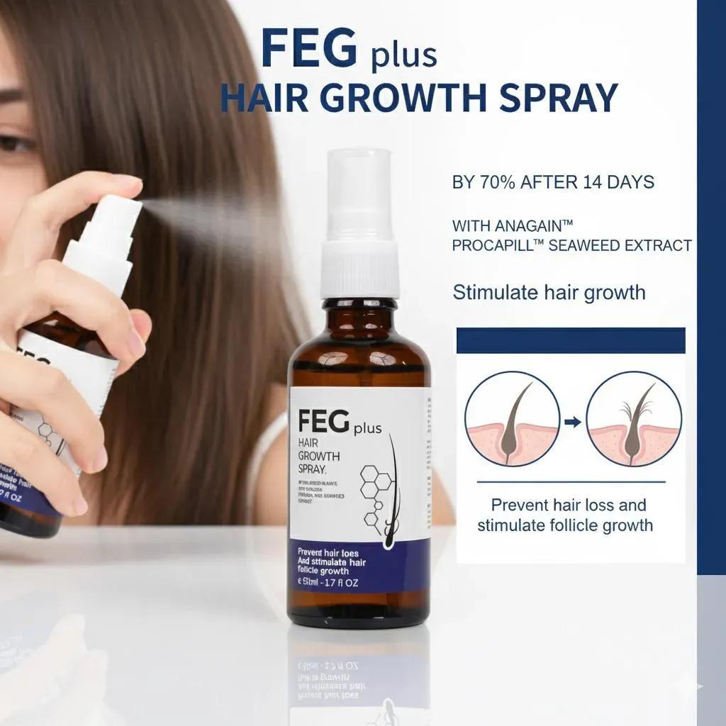 FEG Plus Hair Growth Spray 30ml for All Hair Types