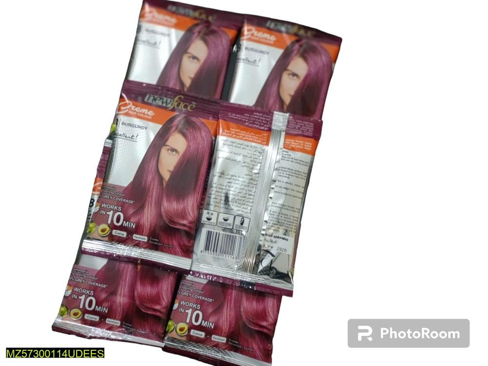 Premium Burgundy Hair Color 100% Grey Coverage 6 Pack