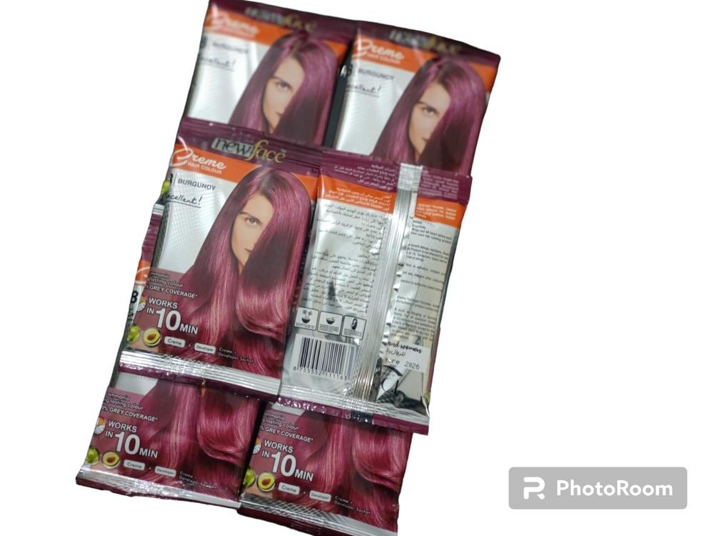Premium Burgundy Hair Color 100% Grey Coverage 6 Pack
