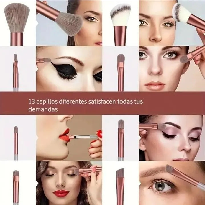 13 PCS Kabuki Eye Shadow Brush Set Synthetic Fiber