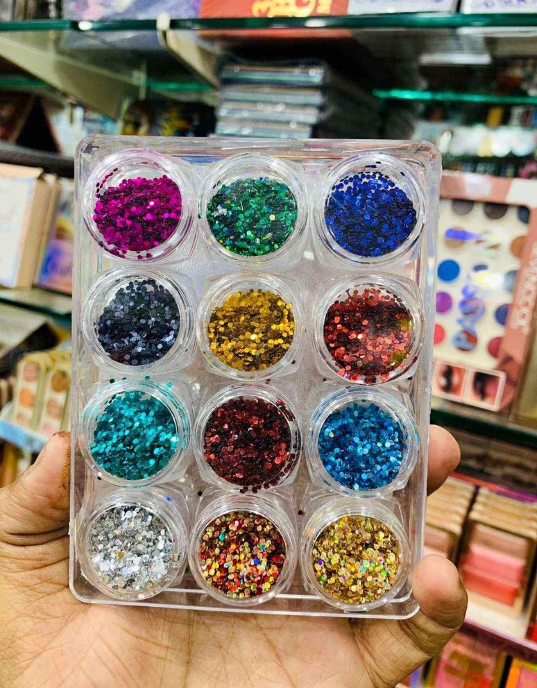 Premium Glitter Eyeshadow Pack 12 Shades Pakistan