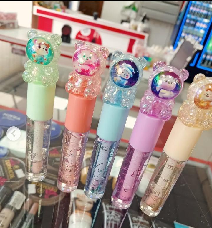 6 Pcs Pink Glitter Lip Oil Moisturizing